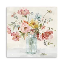 Floral In Transparent Bottle Canvas Art Print-Kirkland's Home Clearance