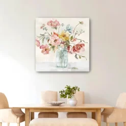 Floral In Transparent Bottle Canvas Art Print-Kirkland's Home Clearance