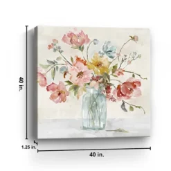 Floral In Transparent Bottle Canvas Art Print-Kirkland's Home Clearance