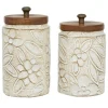 Floral Jars With Wood Lids, Set Of 2-Kirkland's Home Best Sale