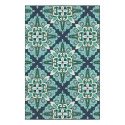 Floral Medallion Jenn Outdoor Rug, 5X7-Kirkland's Home Discount