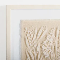 Floral On Glass And Natural Linen Framed Art Print-Kirkland's Home Sale