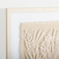 Floral On Glass And Natural Linen Framed Art Print-Kirkland's Home Sale
