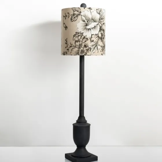 Floral Shade Black Buffet Lamp-Kirkland's Home Fashion