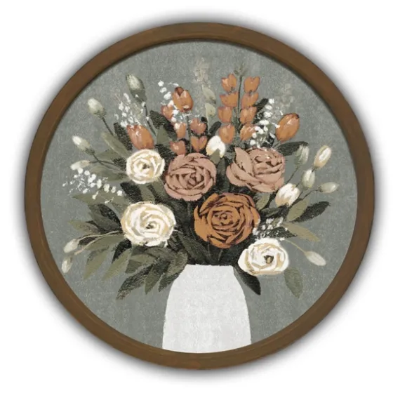 Floral Spice Bouquet Round Framed Print-Kirkland's Home Flash Sale