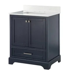 Florence Navy Wood Backsplash Sink Vanity-Kirkland's Home Best