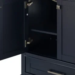 Florence Navy Wood Backsplash Sink Vanity-Kirkland's Home Best