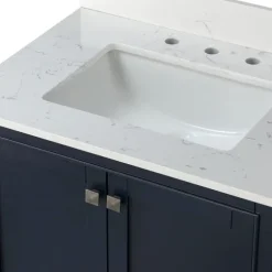 Florence Navy Wood Backsplash Sink Vanity-Kirkland's Home Best