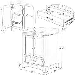Florence Wood Backsplash Sink Vanity-Kirkland's Home Sale