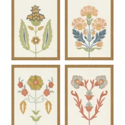 Flourish Framed Art Prints, Set Of 4-Kirkland's Home Outlet