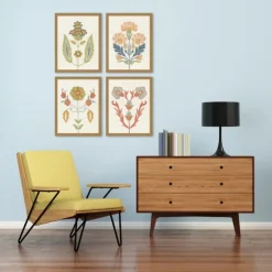 Flourish Framed Art Prints, Set Of 4-Kirkland's Home Outlet