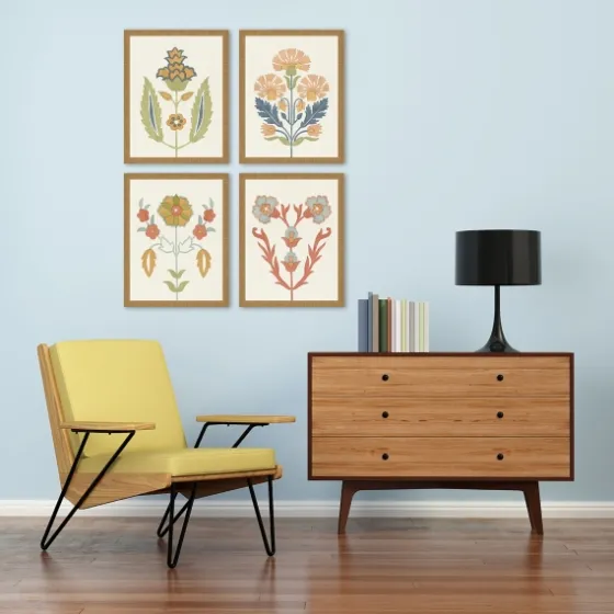 Flourish Framed Art Prints, Set Of 4-Kirkland's Home Outlet