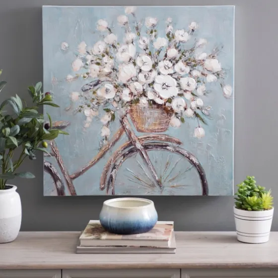 Flower Basket On Bike Canvas Art Print-Kirkland's Home Store