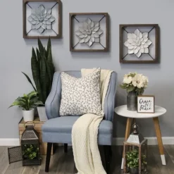 Flower Metal Framed Plaque-Kirkland's Home Clearance