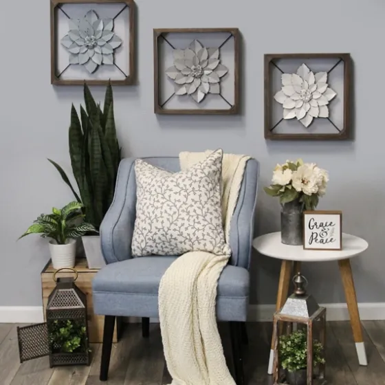 Flower Metal Framed Plaque-Kirkland's Home Clearance