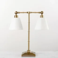 Flynn Brass Double Table Lamp-Kirkland's Home Store