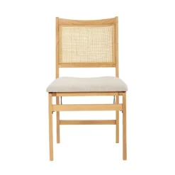 Folding Rat Cane Back Cushioned Chair-Kirkland's Home Clearance