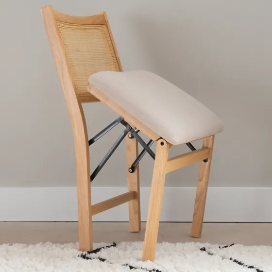 Folding Rat Cane Back Cushioned Chair-Kirkland's Home Clearance