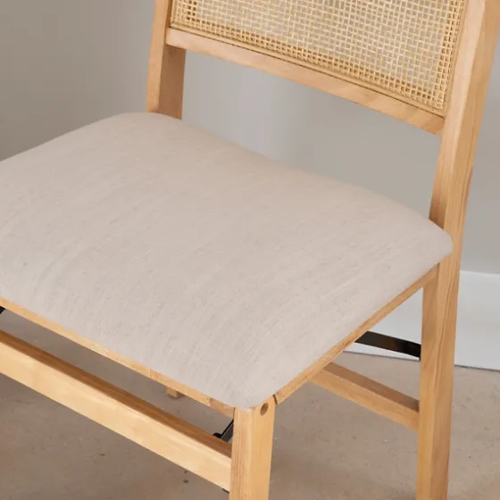 Folding Rat Cane Back Cushioned Chair-Kirkland's Home Clearance