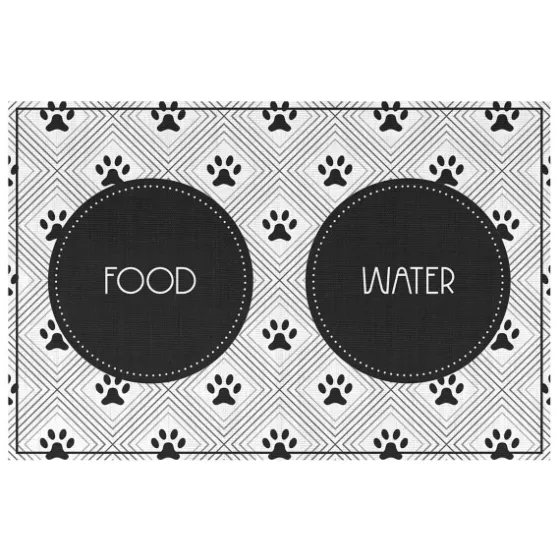 Food And Water Bowl Floor Mat, 15X23-Kirkland's Home Store