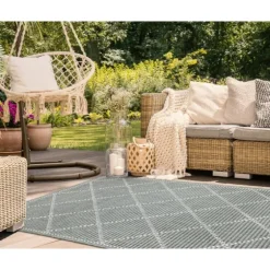 Forest Geo Lattice Outdoor Area Rug, 7X9-Kirkland's Home Discount