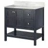Foster Navy Wood Backsplash Sink Vanity-Kirkland's Home Shop