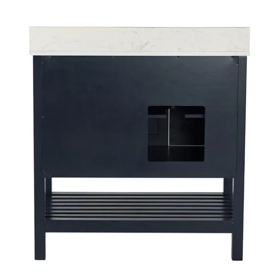 Foster Navy Wood Backsplash Sink Vanity-Kirkland's Home Shop