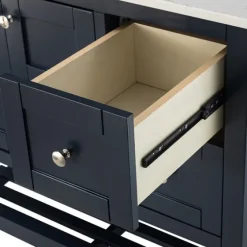 Foster Navy Wood Backsplash Sink Vanity-Kirkland's Home Shop