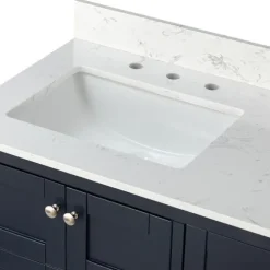 Foster Navy Wood Backsplash Sink Vanity-Kirkland's Home Shop