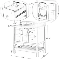 Foster Navy Wood Backsplash Sink Vanity-Kirkland's Home Shop