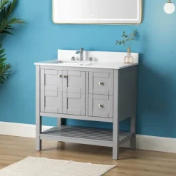 Foster Wood Backsplash Sink Vanity-Kirkland's Home Online