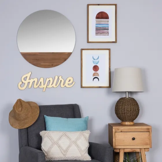 Frameless Stained Wood Accent Wall Mirror-Kirkland's Home Best