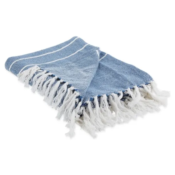 French And White Thin Stripe Throw-Kirkland's Home Sale