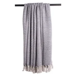 French Chevron And Fringe Throw-Kirkland's Home Cheap