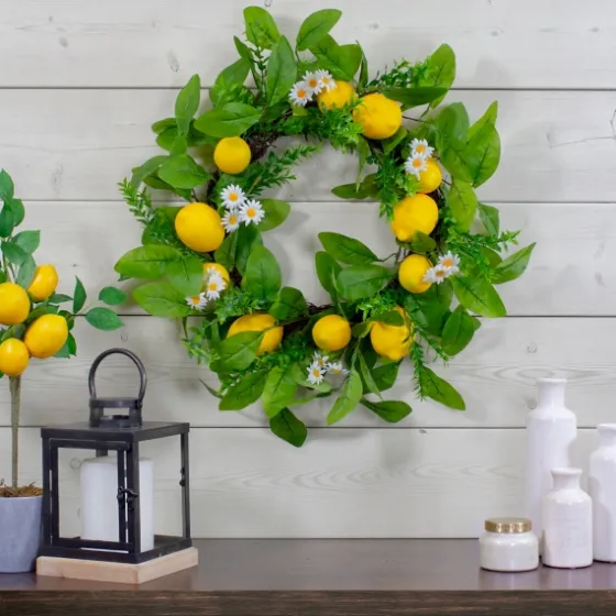 Fresh Daisies And Lemons Wreath-Kirkland's Home Store