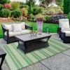 Fresh Green Stripes Outdoor Area Rug, 4X6-Kirkland's Home Fashion