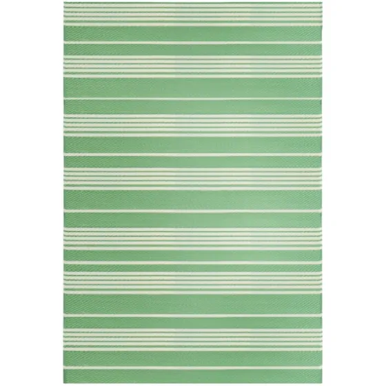 Fresh Green Stripes Outdoor Area Rug, 4X6-Kirkland's Home Fashion