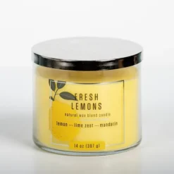 Fresh Lemons 14 Oz. Triple Wick Jar Candle-Kirkland's Home Fashion