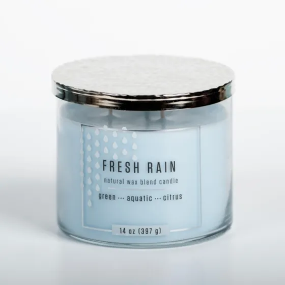 Fresh Rain 14 Oz. Triple Wick Jar Candle-Kirkland's Home Discount