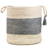Frost Gray Bold Striped Jute Basket, 19 In.-Kirkland's Home Cheap