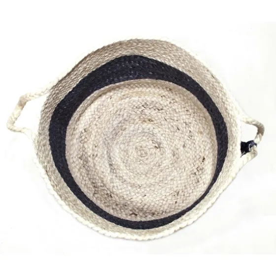 Frost Gray Bold Striped Jute Basket, 19 In.-Kirkland's Home Cheap