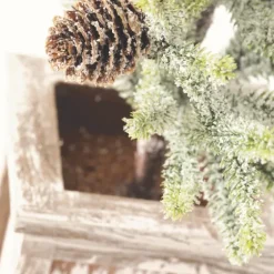 Frosted Pinecone Tree In Whitewash Planter, 18 In.-Kirkland's Home Hot