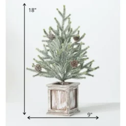 Frosted Pinecone Tree In Whitewash Planter, 18 In.-Kirkland's Home Hot