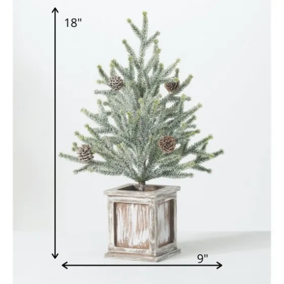 Frosted Pinecone Tree In Whitewash Planter, 18 In.-Kirkland's Home Hot