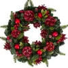 Frosted Red Ornament And Pinecone Wreath-Kirkland's Home Discount