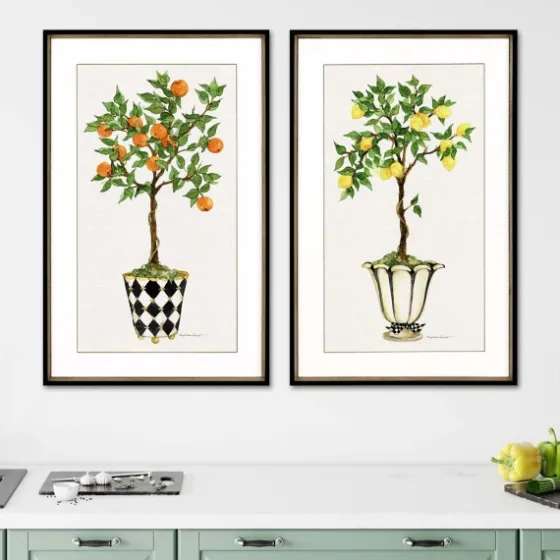 Fruit Topiary Giclee Black Framed Prints, Set Of 2-Kirkland's Home Best