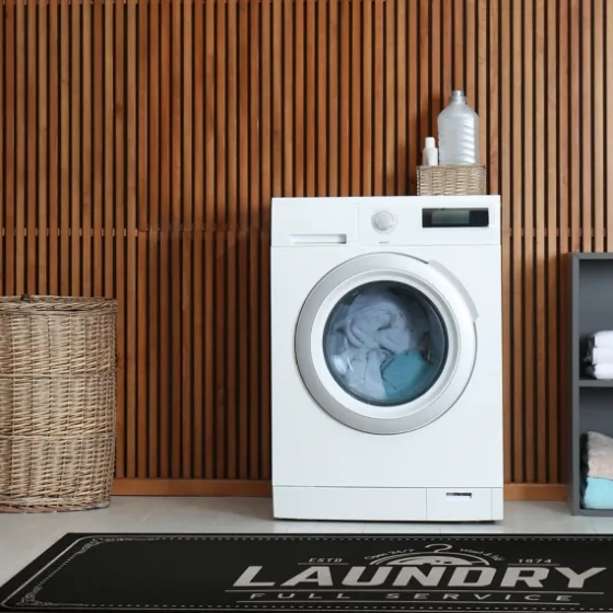 Full Service Laundry Black Floor Mat, 24X60-Kirkland's Home Fashion