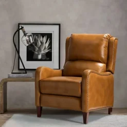 Full-Grain Leather Recliner Accent Chair-Kirkland's Home Shop