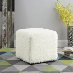 Fur Cube Ottoman-Kirkland's Home Store