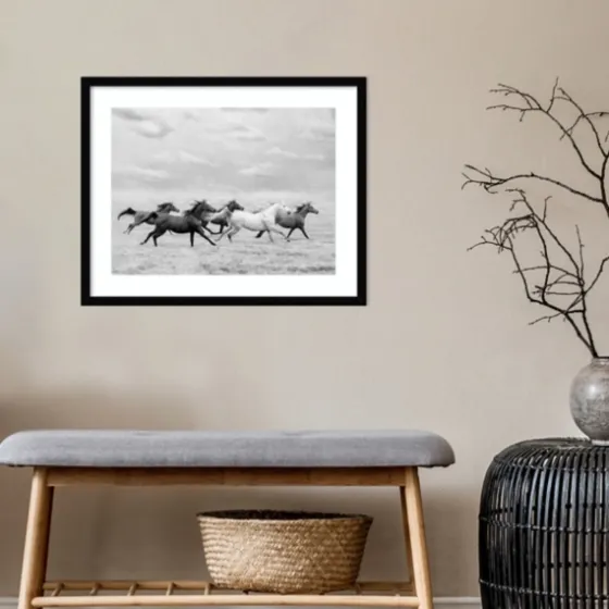 Galloping Wild Horses Framed Wall Art-Kirkland's Home Shop